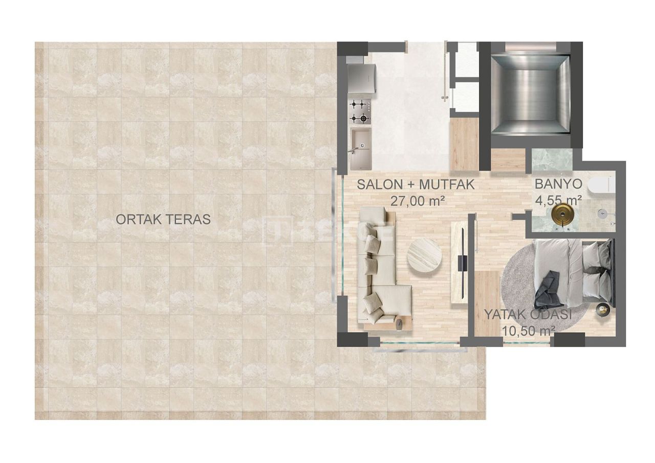 Апартаменты в Анталии, Турция, 55 м² - фото 19