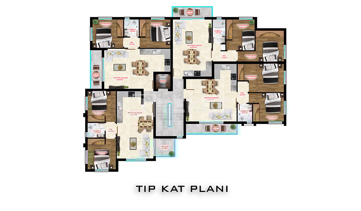 Апартаменты в Искеле, Кипр, 95 м² - фото 19