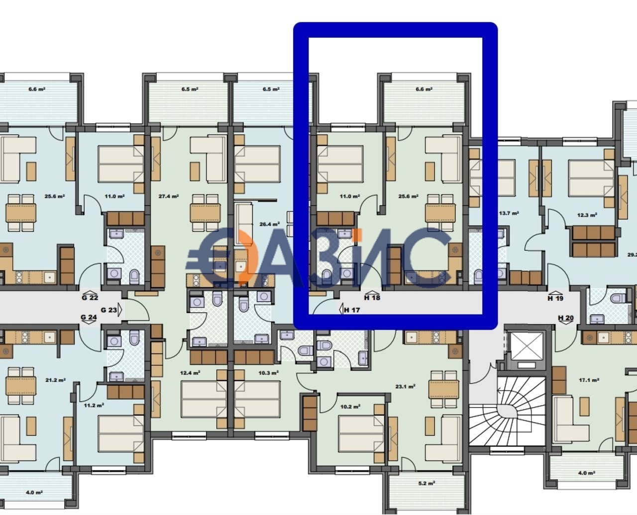 Апартаменты в Созополе, Болгария, 62.7 м² - фото 6