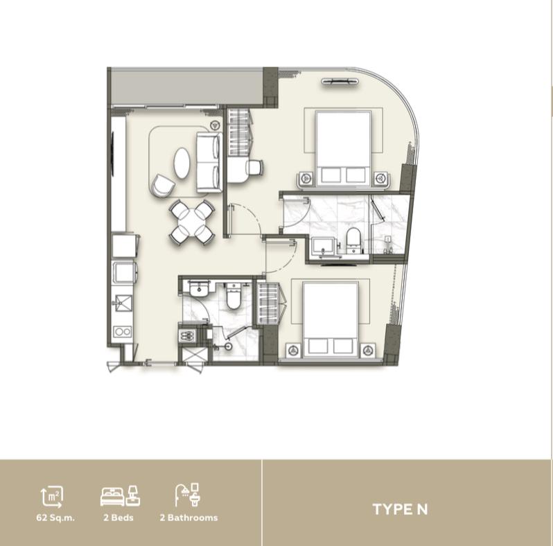 Квартира на Пхукете, Таиланд, 62 м² - фото 4