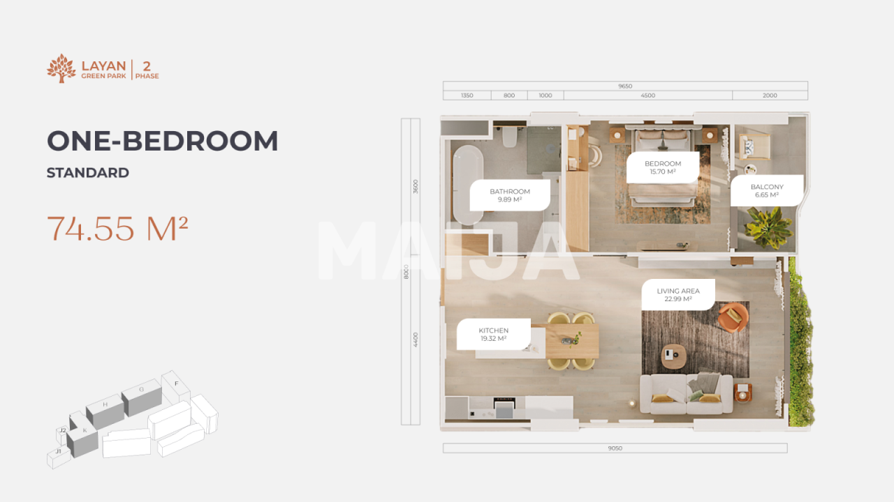 Апартаменты на острове Пхукет, Таиланд, 74.55 м² - фото 2