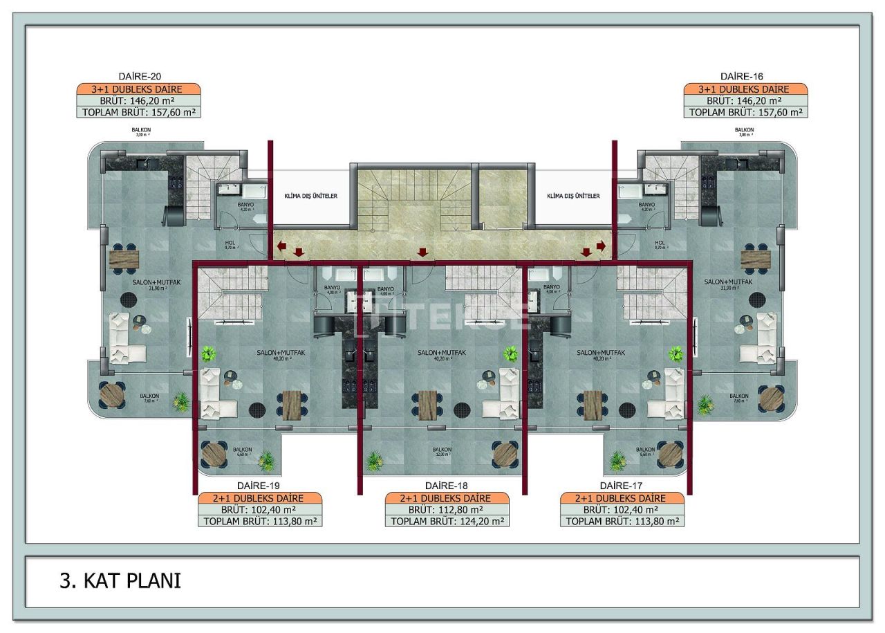Апартаменты в Алании, Турция, 58 м² - фото 13