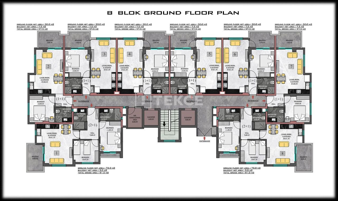 Апартаменты в Алании, Турция, 81 м² - фото 17