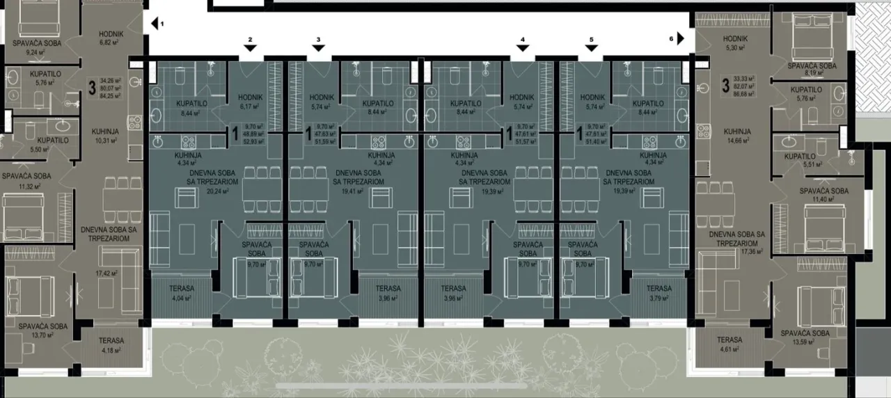 Квартира в Будве, Черногория, 52 м² - фото 9