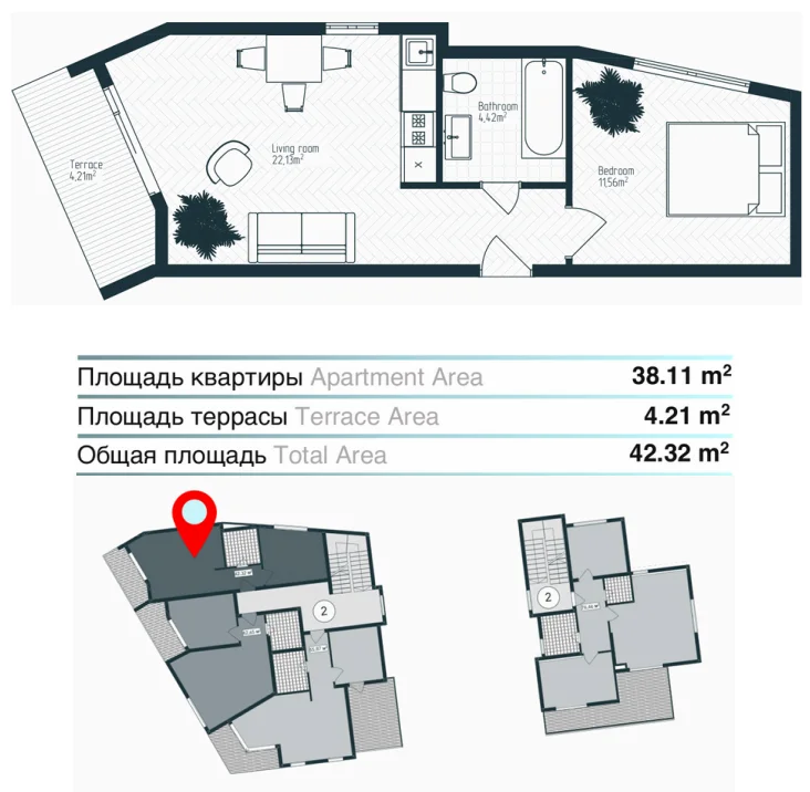 Квартира в Тивате, Черногория, 90.8 м² - фото 7