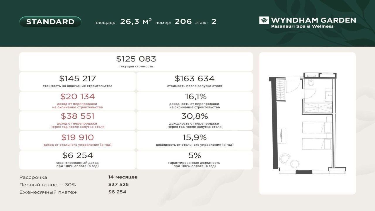 Апартаменты в Гудаури, Грузия, 30 м² - фото 2