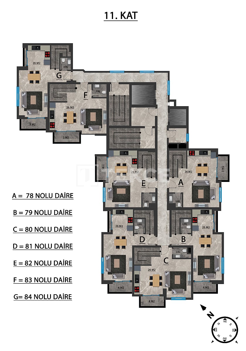Пентхаус в Алании, Турция, 80 м² - фото 14