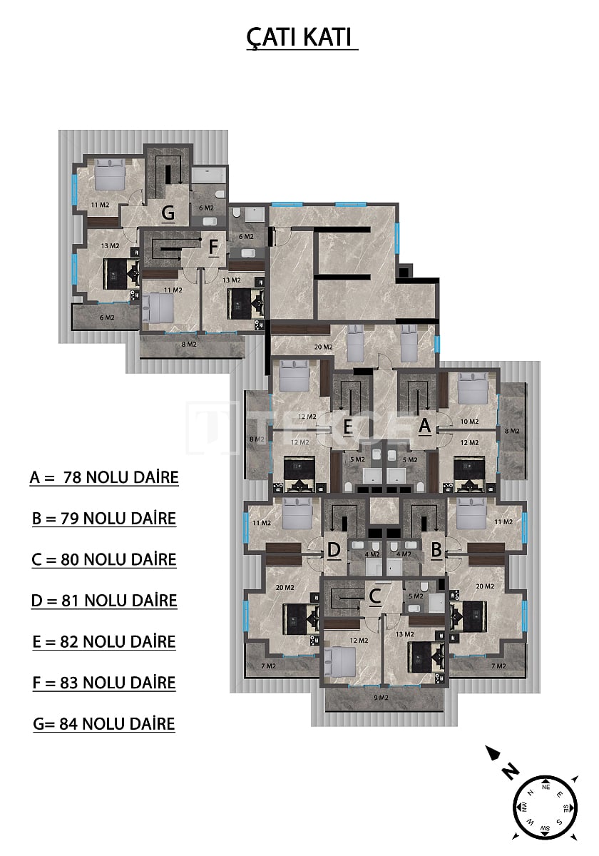 Апартаменты в Алании, Турция, 55 м² - фото 15