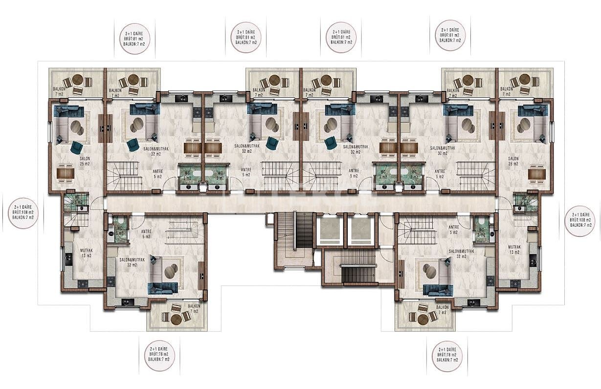 Апартаменты в Алании, Турция, 55 м² - фото 18