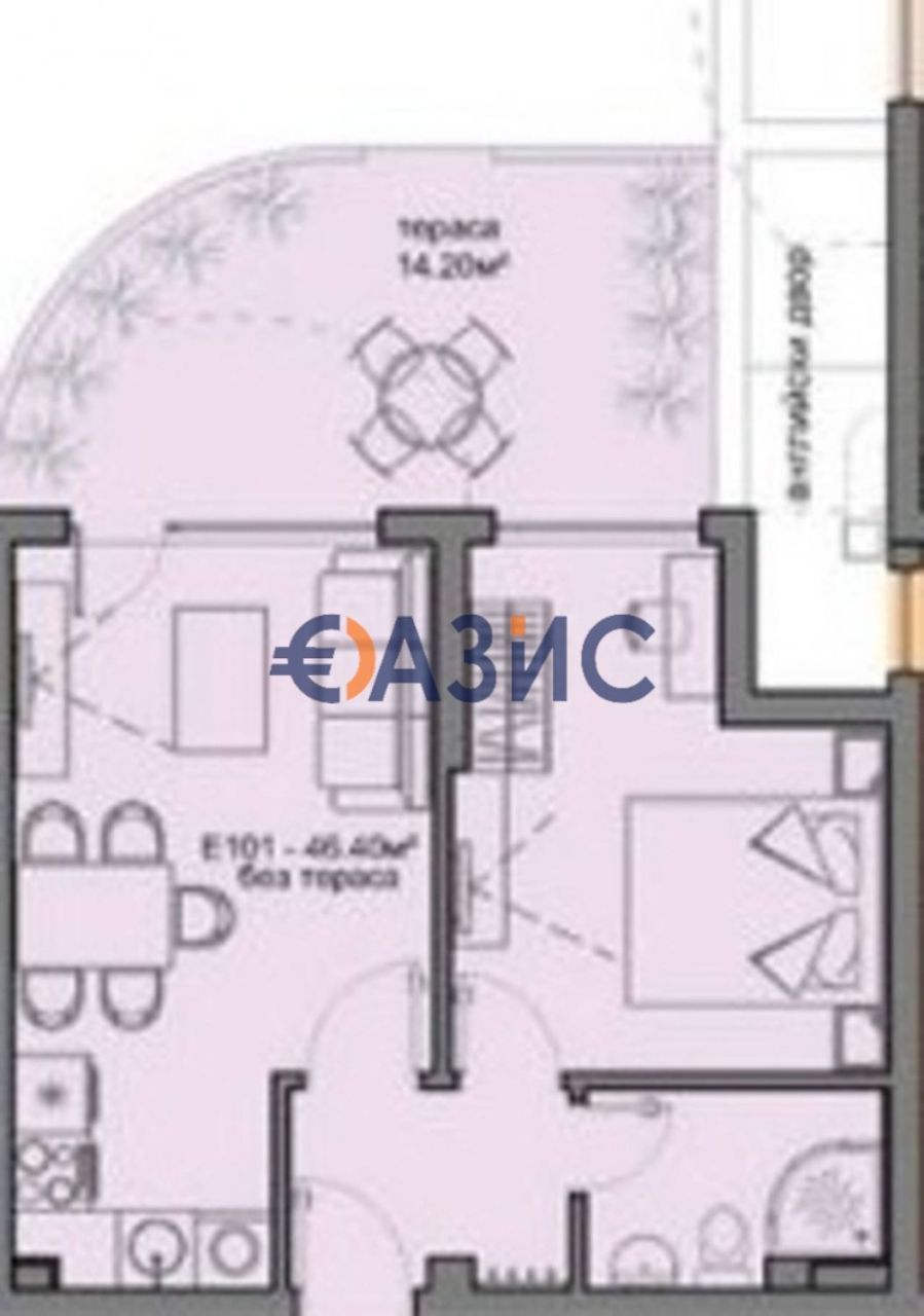 Апартаменты в Святом Власе, Болгария, 46.4 м² - фото 3