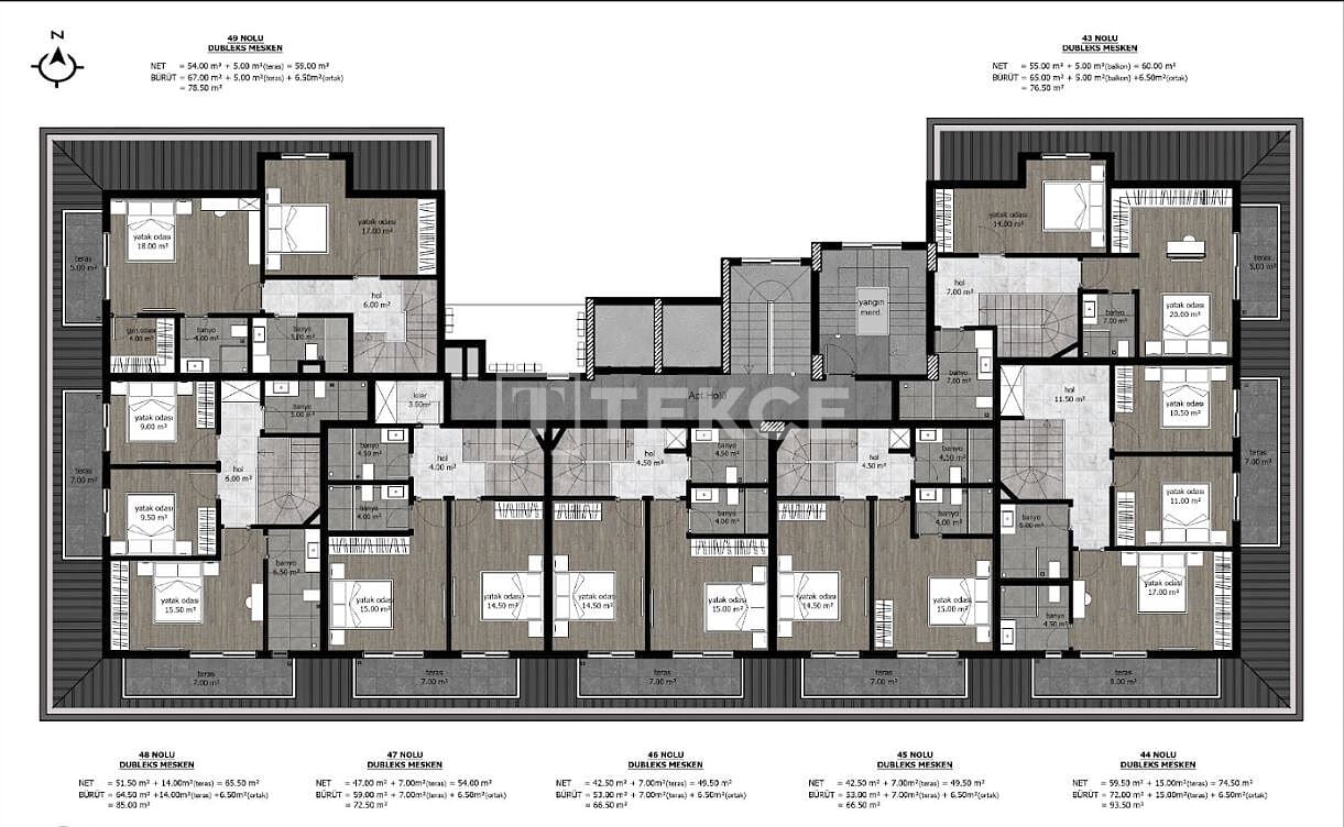 Апартаменты в Алании, Турция, 70 м² - фото 11