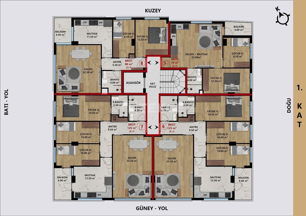 Апартаменты в Анталии, Турция, 105 м² - фото 13