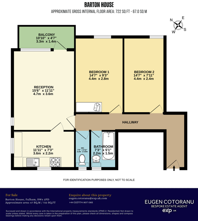Квартира в Лондоне, Великобритания, 67 м² - фото 11