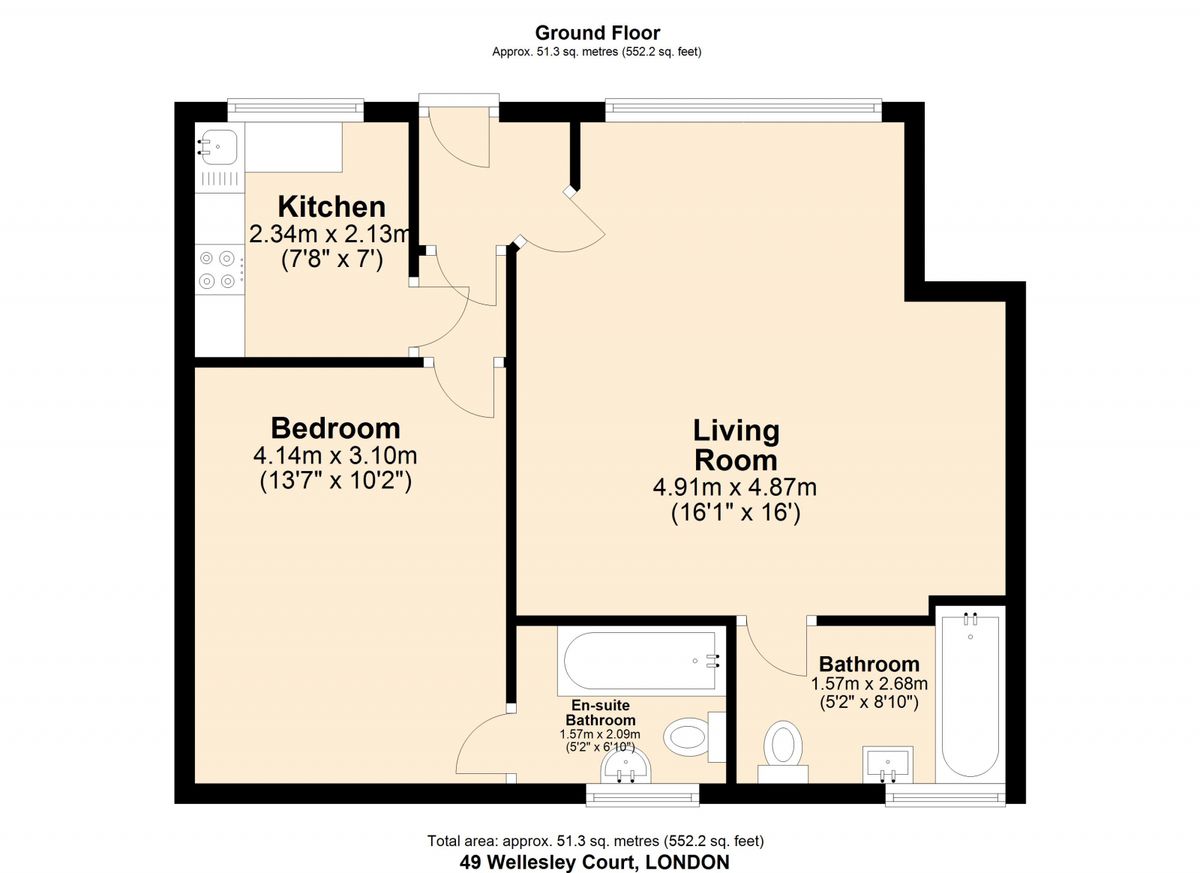 Квартира в Лондоне, Великобритания, 51 м² - фото 8