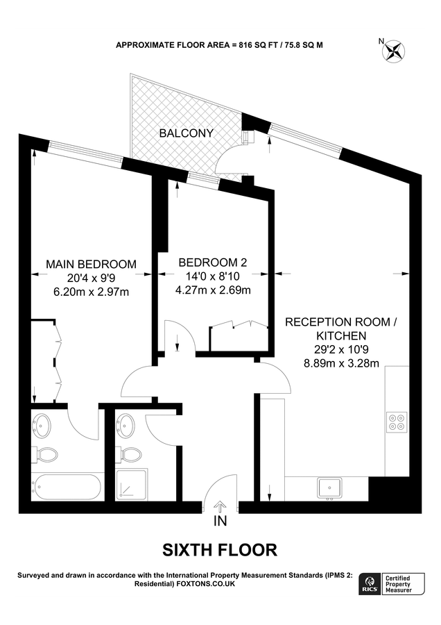 Квартира в Лондоне, Великобритания, 76 м² - фото 12