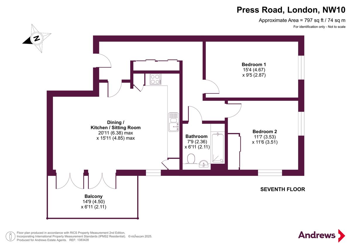 Квартира в Лондоне, Великобритания, 74 м² - фото 12