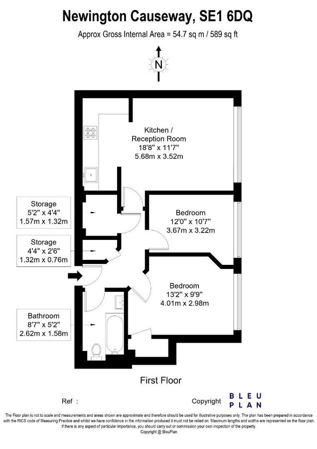 Квартира в Лондоне, Великобритания, 55 м² - фото 14