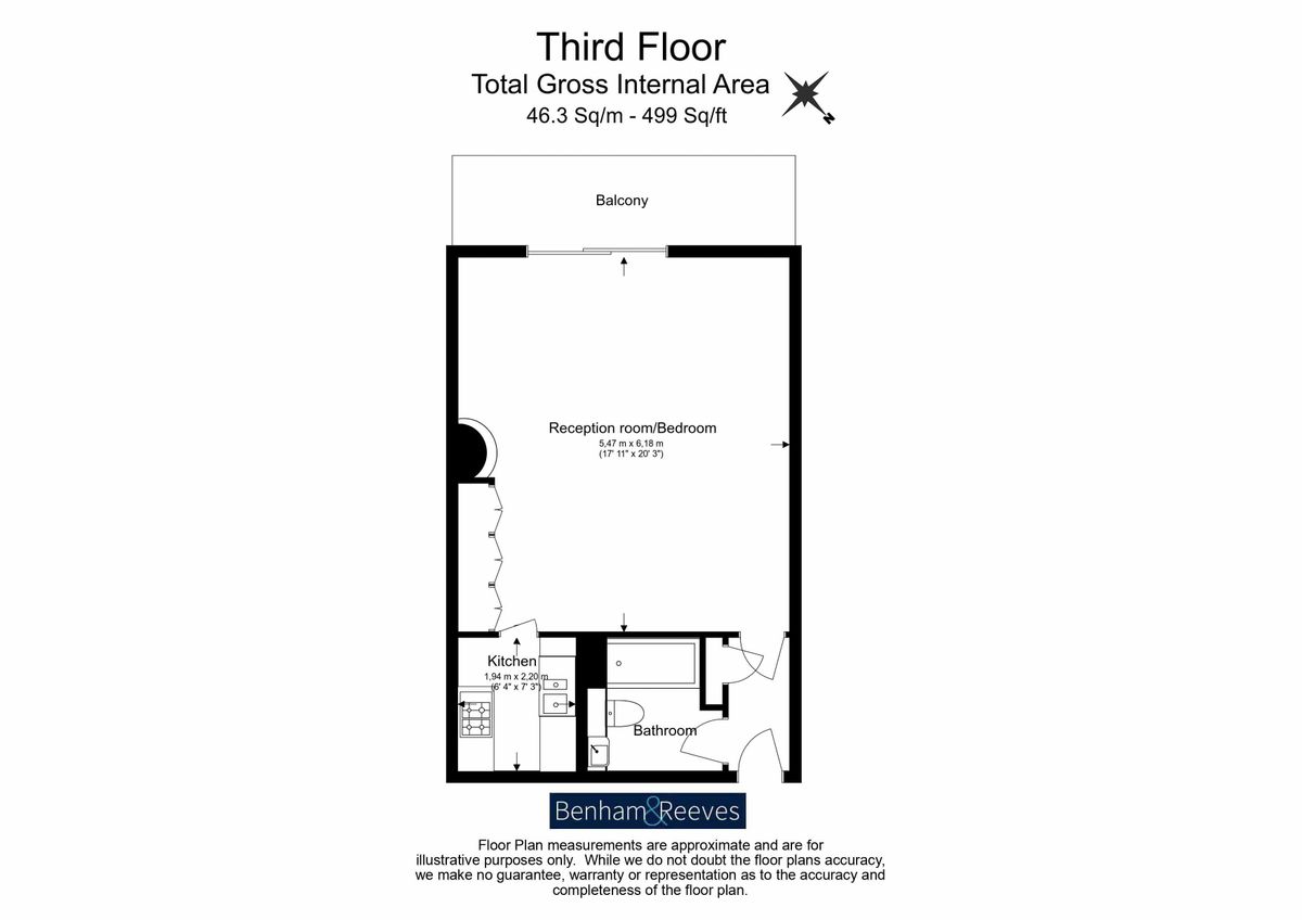 Квартира в Лондоне, Великобритания, 46 м² - фото 14