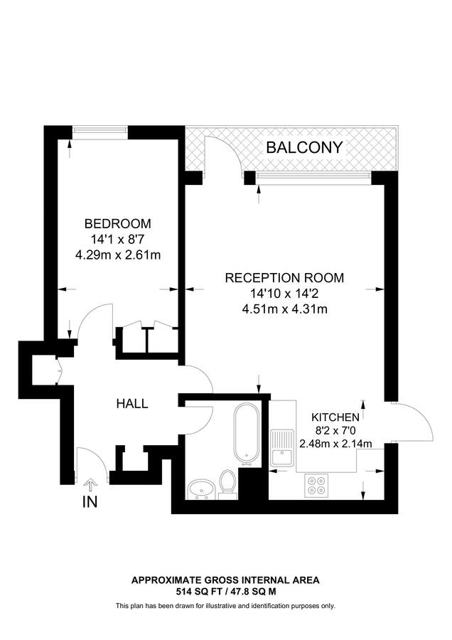 Квартира в Лондоне, Великобритания, 48 м² - фото 14
