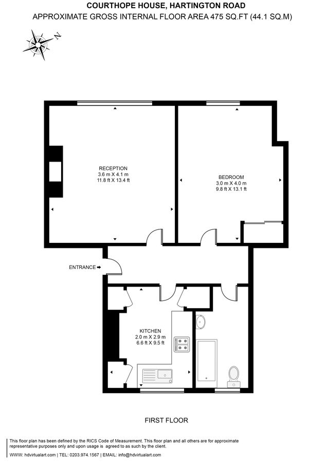 Квартира в Лондоне, Великобритания, 44 м² - фото 16