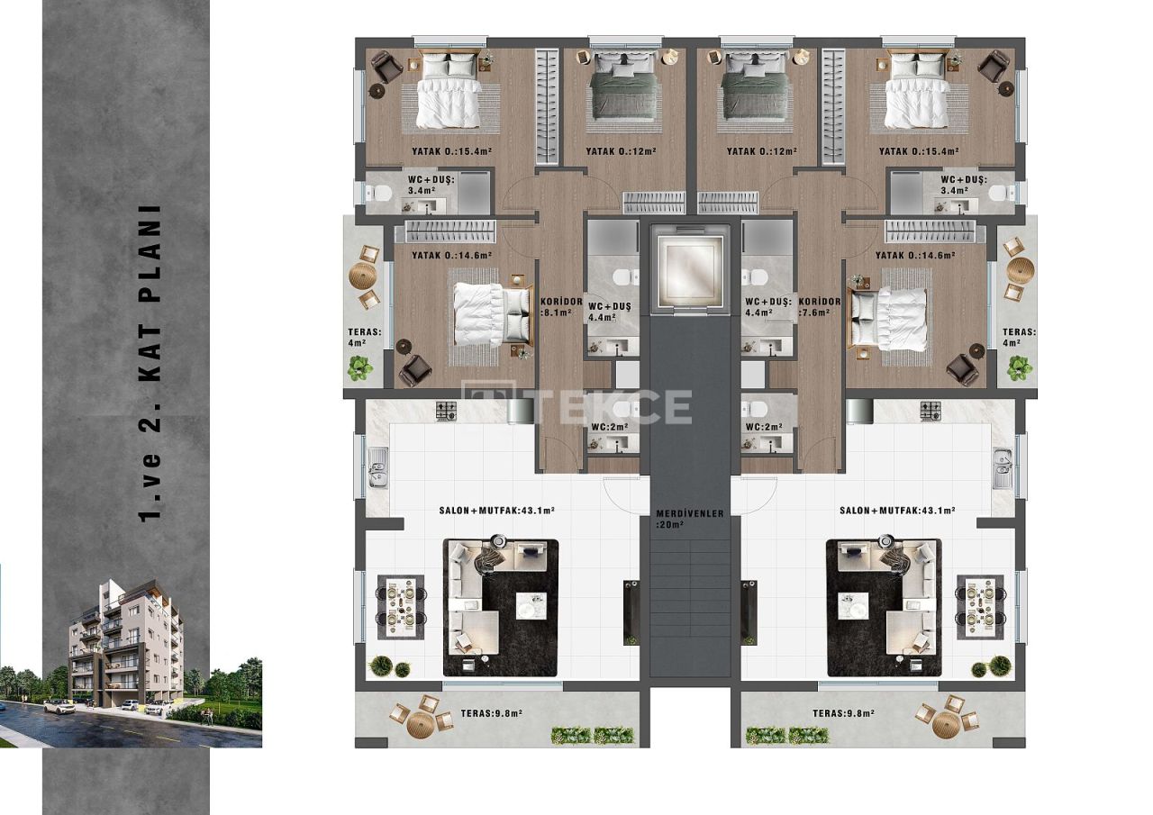 Апартаменты в Газимагусе, Кипр, 75 м² - фото 13