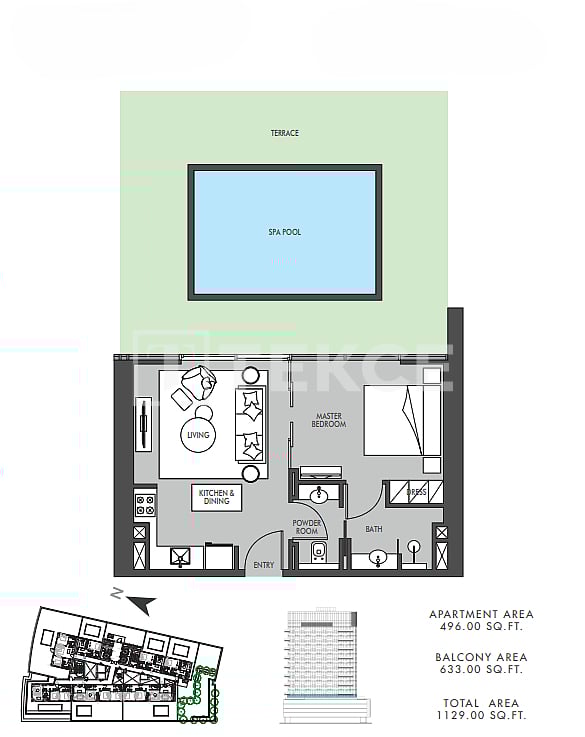 Апартаменты Букадра, ОАЭ, 104 м² - фото 15