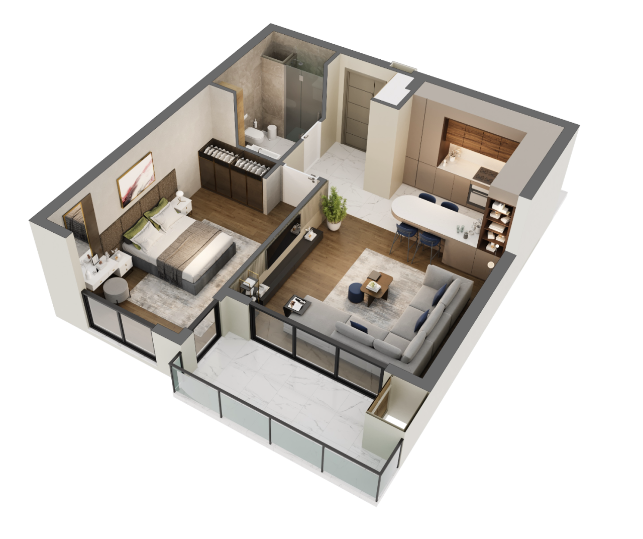 Квартира в Анталии, Турция, 65 м² - фото 15