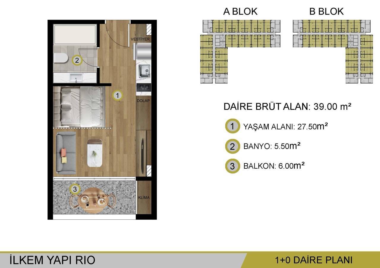 Квартира в Мерсине, Турция, 39 м² - фото 9
