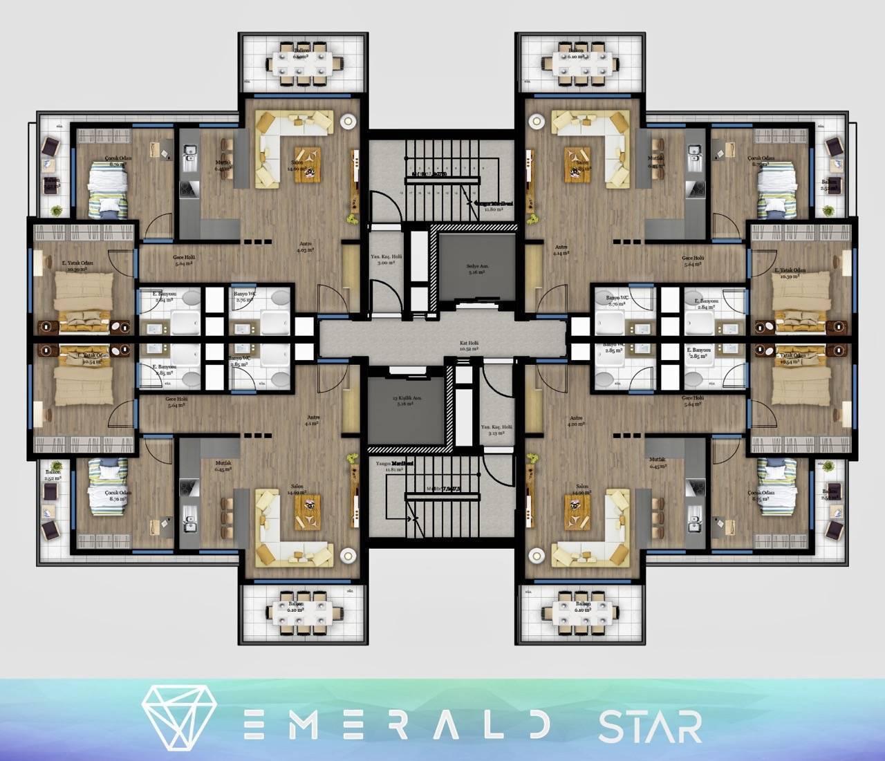 Квартира в Мерсине, Турция, 71 м² - фото 13