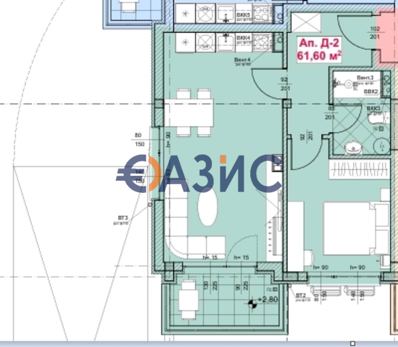 Апартаменты в Созополе, Болгария, 80.9 м² - фото 4