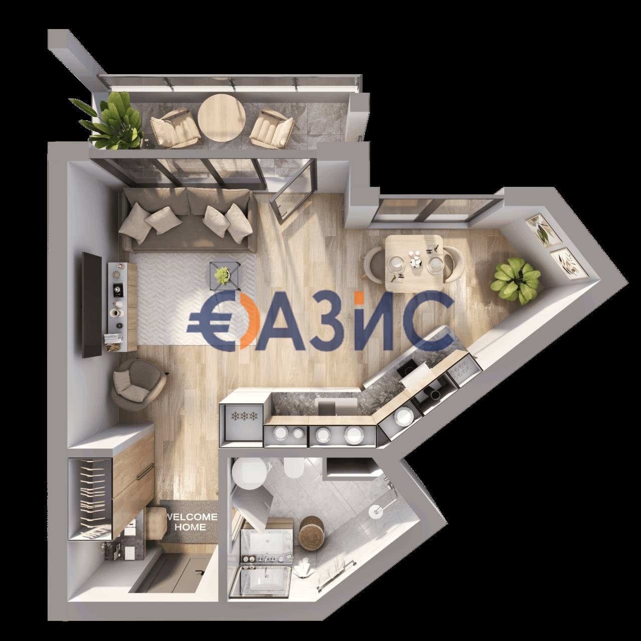 Апартаменты на Солнечном берегу, Болгария, 48.1 м² - фото 6