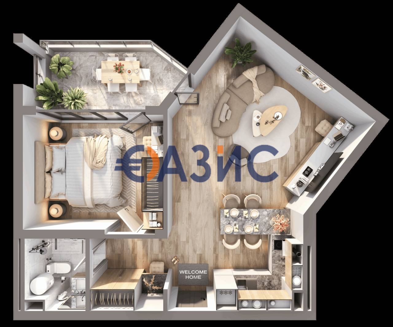 Апартаменты на Солнечном берегу, Болгария, 81.6 м² - фото 8