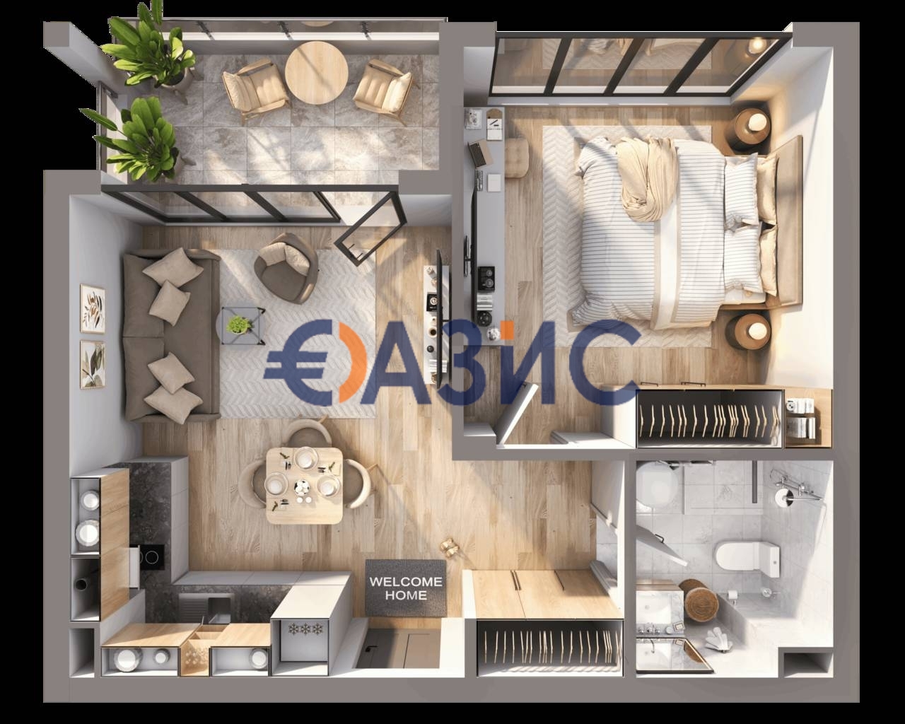 Апартаменты на Солнечном берегу, Болгария, 65.3 м² - фото 8