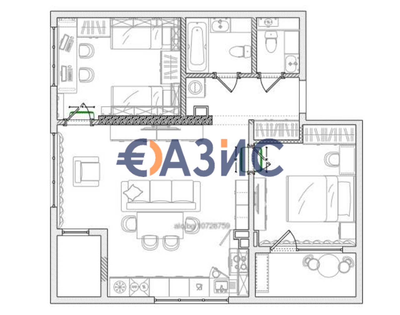 Апартаменты в Бургасе, Болгария, 114 м² - фото 9