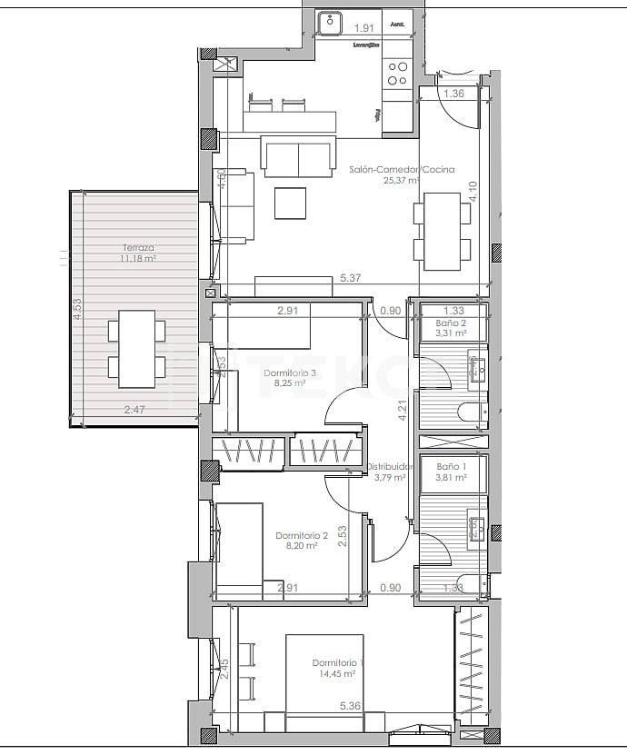 Апартаменты в Михасе, Испания, 79 м² - фото 14