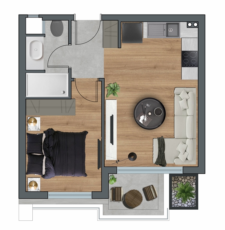 Квартира в Анталии, Турция, 55 м² - фото 13