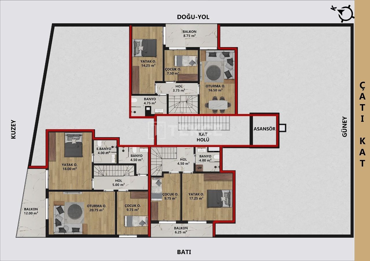 Апартаменты в Анталии, Турция, 75 м² - фото 17