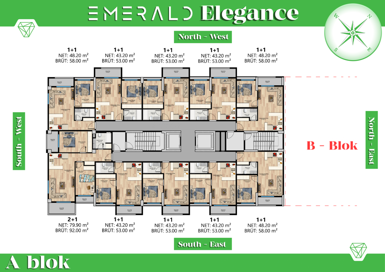 Квартира в Мерсине, Турция, 58 м² - фото 16