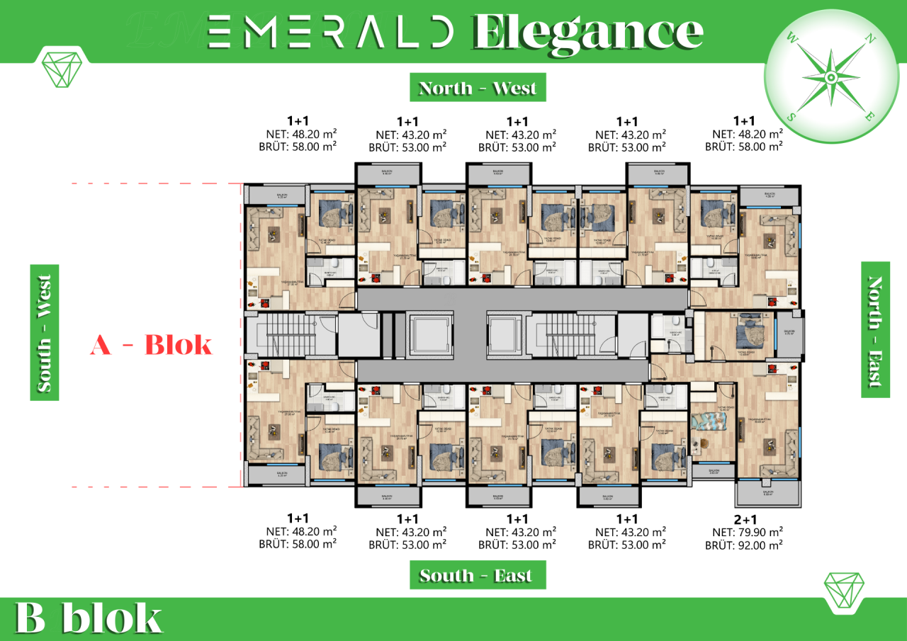 Квартира в Мерсине, Турция, 58 м² - фото 17