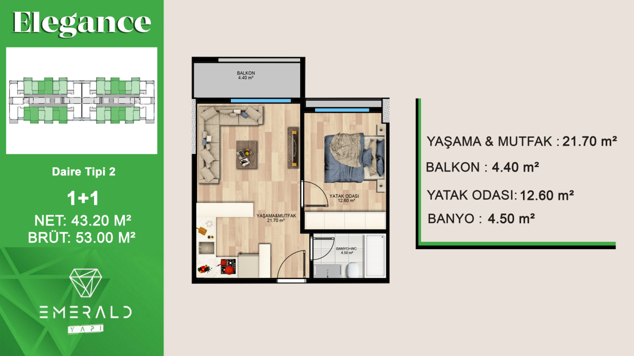 Квартира в Мерсине, Турция, 58 м² - фото 19