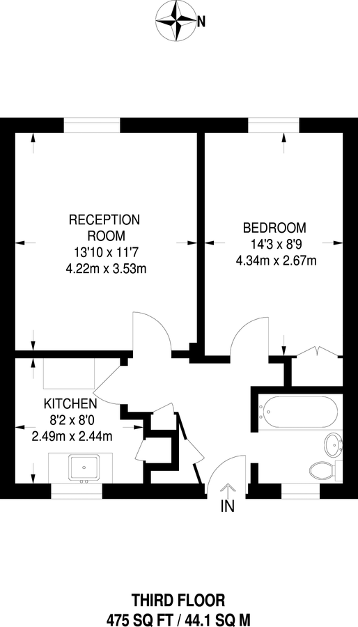 Квартира в Лондоне, Великобритания, 44 м² - фото 6