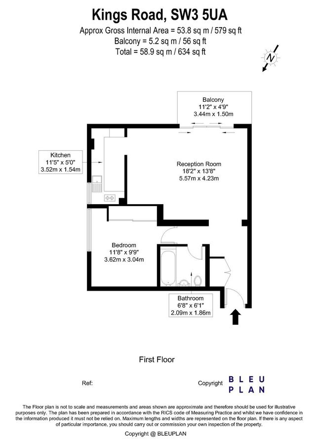Квартира в Лондоне, Великобритания, 54 м² - фото 6