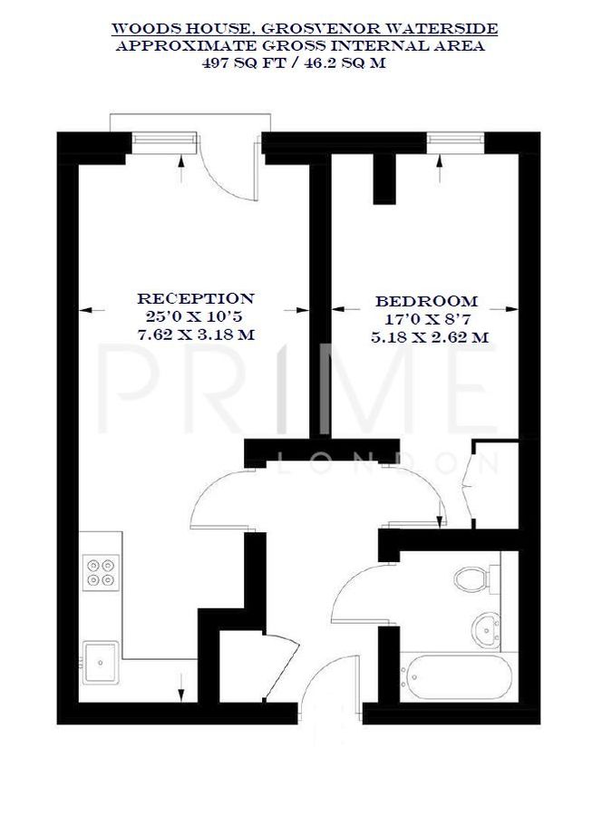 Квартира в Лондоне, Великобритания, 46 м² - фото 9