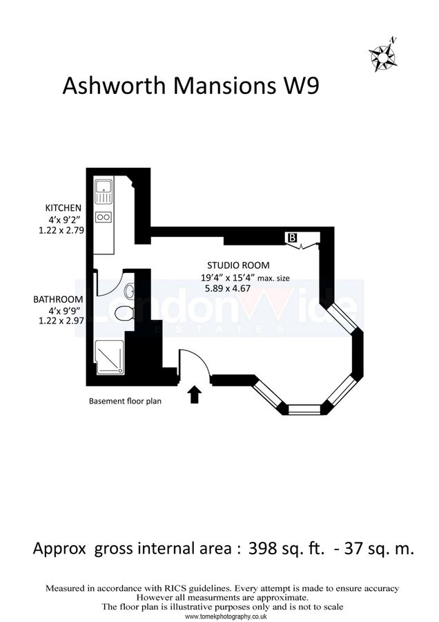 Квартира в Лондоне, Великобритания, 37 м² - фото 9
