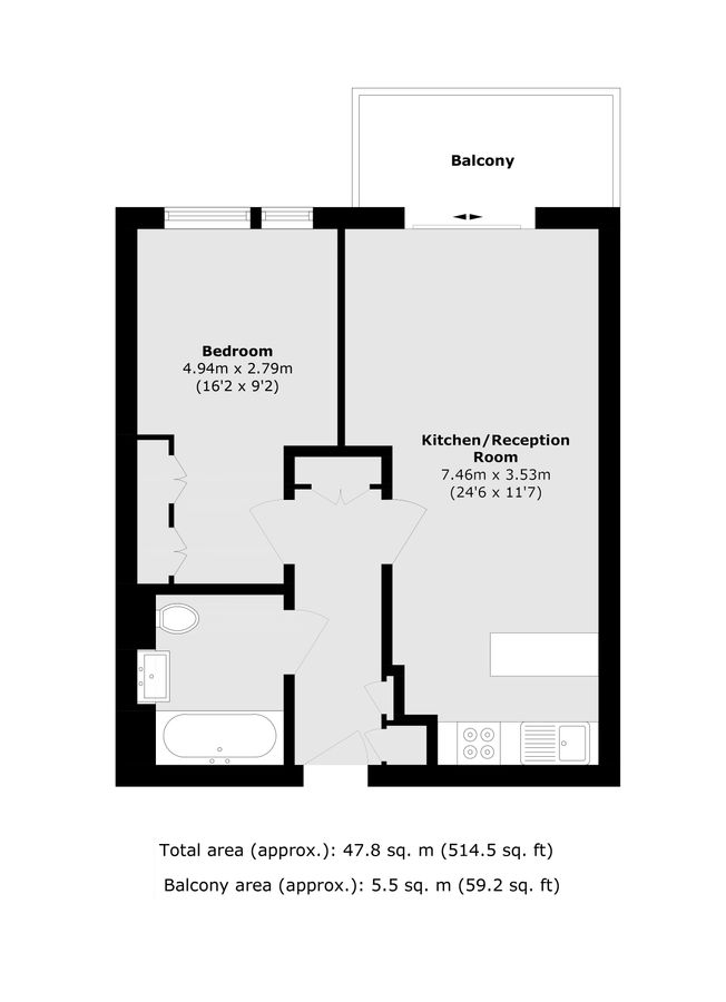 Квартира в Лондоне, Великобритания, 48 м² - фото 9