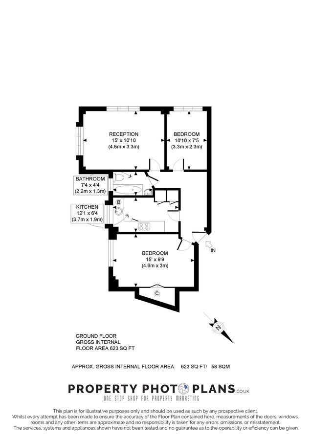 Квартира в Лондоне, Великобритания, 58 м² - фото 9