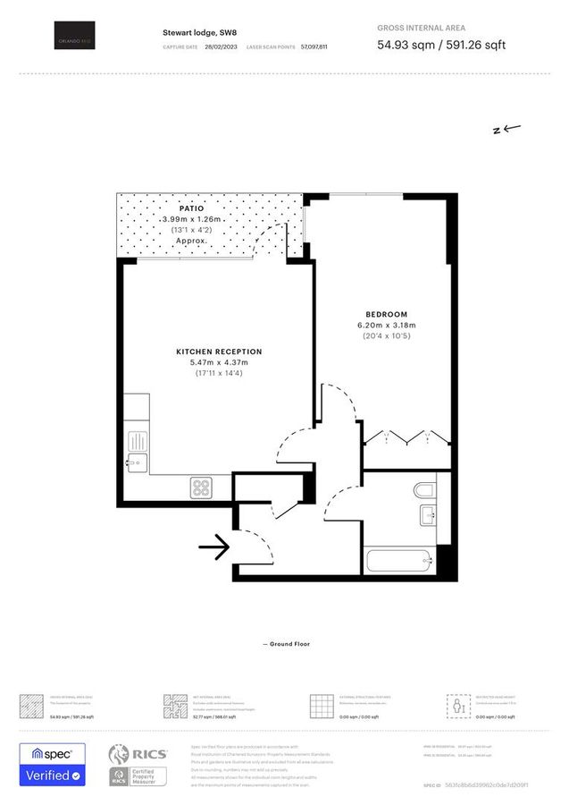 Квартира в Лондоне, Великобритания, 55 м² - фото 11