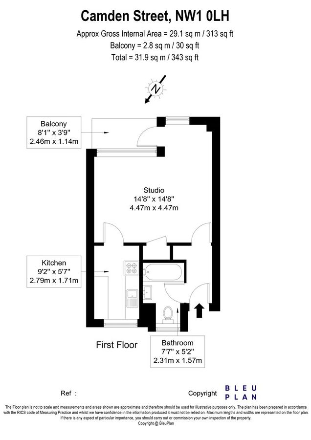 Квартира в Лондоне, Великобритания, 32 м² - фото 11