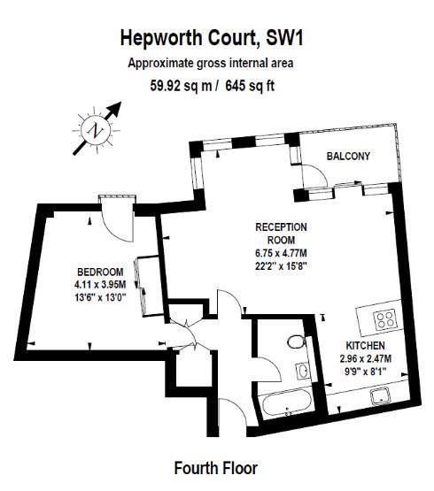 Квартира в Лондоне, Великобритания, 60 м² - фото 13