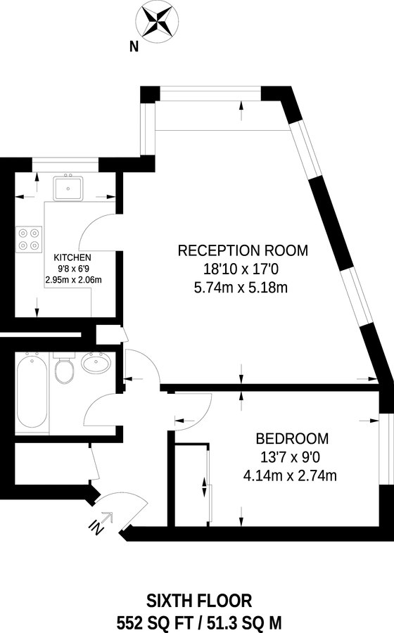Квартира в Лондоне, Великобритания, 51 м² - фото 13